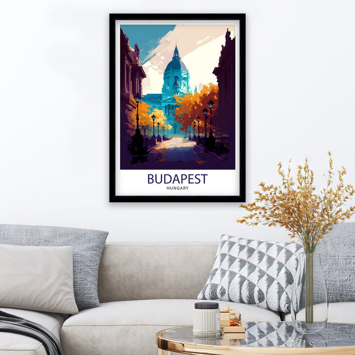 Budapest Hungary Travel Print Budapest Wall Art Budapest Home Decor Budapest Illustration Hungary Travel Poster Budapest Gift, Hungary Wall