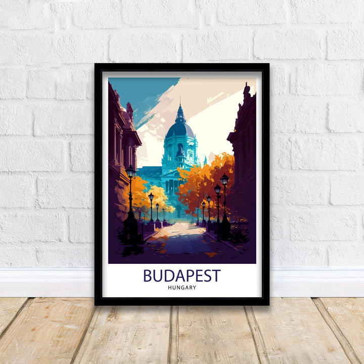 Budapest Hungary Travel Print Budapest Wall Art Budapest Home Decor Budapest Illustration Hungary Travel Poster Budapest Gift, Hungary Wall