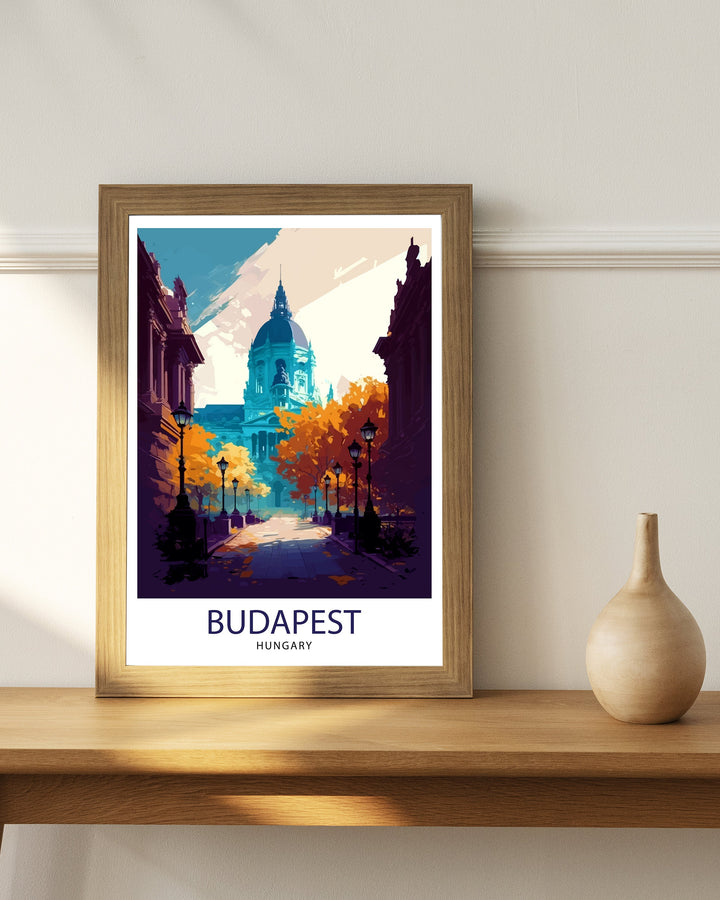 Budapest Hungary Travel Print Budapest Wall Art Budapest Home Decor Budapest Illustration Hungary Travel Poster Budapest Gift, Hungary Wall