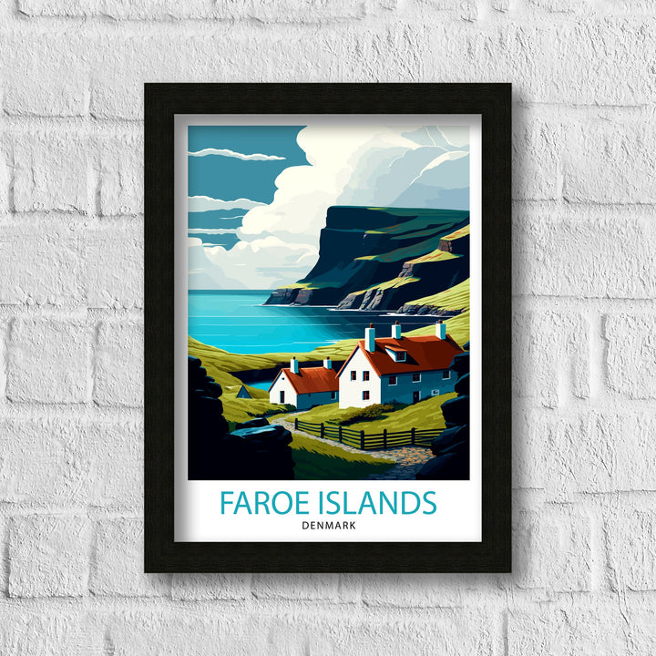 Faroe Islands Travel Print Faroe Islands Wall Art Faroe Islands Home Decor Faroe Islands Illustration Travel Poster Gift for Faroe Islands