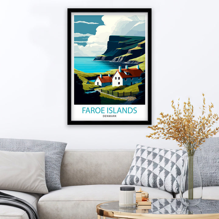Faroe Islands Travel Print Faroe Islands Wall Art Faroe Islands Home Decor Faroe Islands Illustration Travel Poster Gift for Faroe Islands