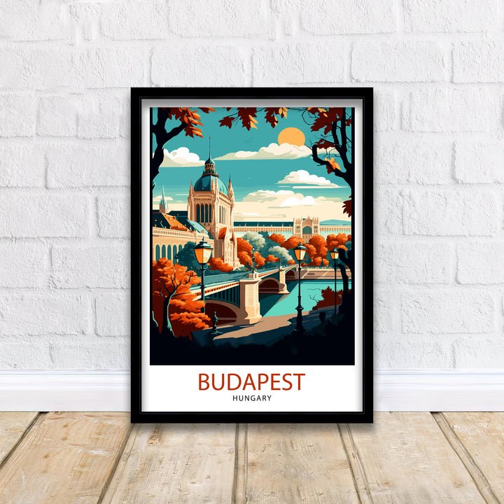 Budapest Hungary Travel Print Budapest Wall Art Hungary Illustration Budapest Poster Hungary Travel Decor Budapest Home Decor Travel Poster