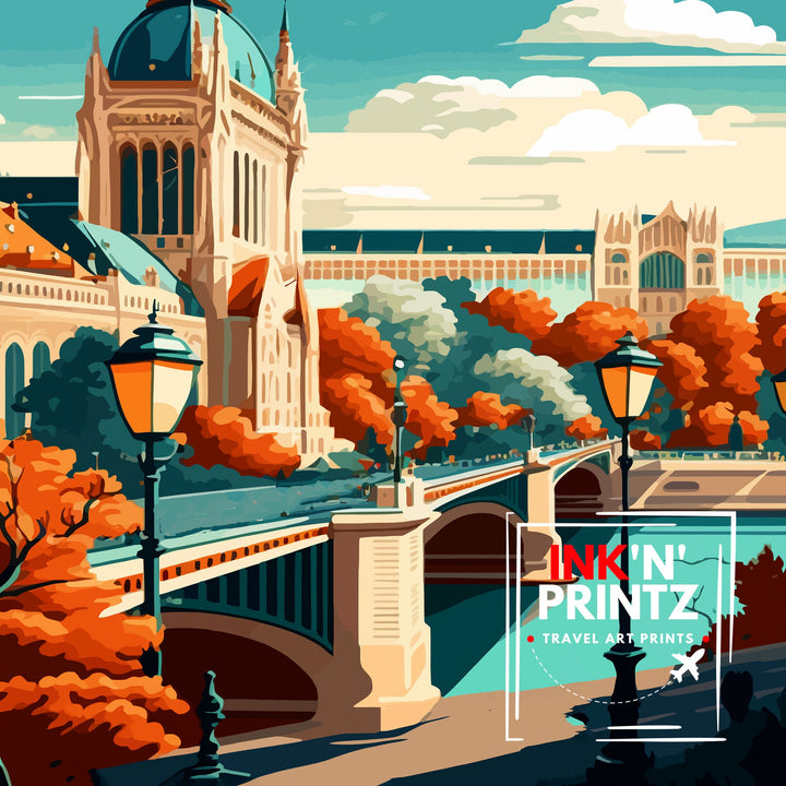 Budapest Hungary Travel Print Budapest Wall Art Hungary Illustration Budapest Poster Hungary Travel Decor Budapest Home Decor Travel Poster
