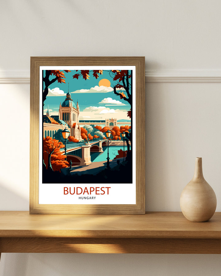 Budapest Hungary Travel Print Budapest Wall Art Hungary Illustration Budapest Poster Hungary Travel Decor Budapest Home Decor Travel Poster