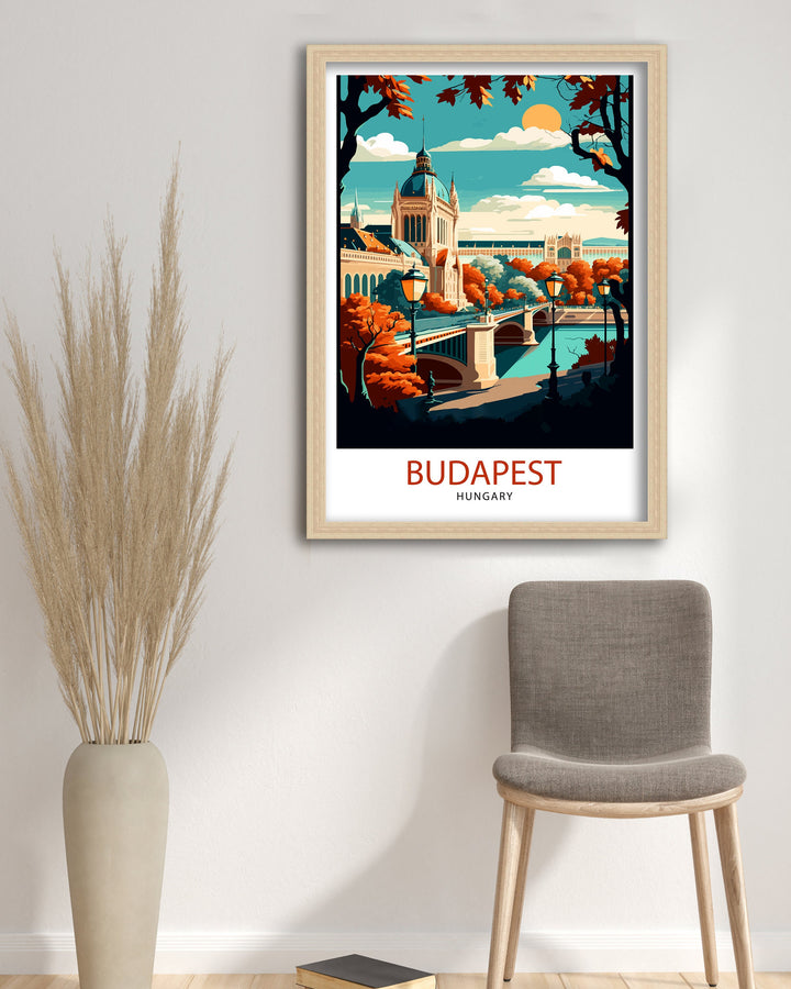 Budapest Hungary Travel Print Budapest Wall Art Hungary Illustration Budapest Poster Hungary Travel Decor Budapest Home Decor Travel Poster