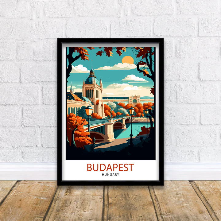 Budapest Hungary Travel Print Budapest Wall Art Hungary Illustration Budapest Poster Hungary Travel Decor Budapest Home Decor Travel Poster