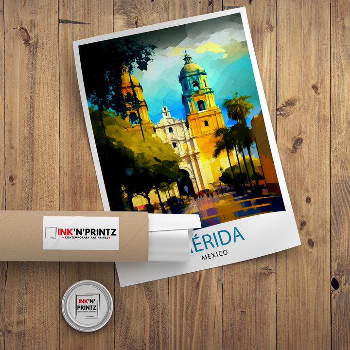 Merida Mexico Travel Print Merida Wall Art Merida Home Decor Merida Illustration Print Mexico Travel Poster Gift for Merida Lovers