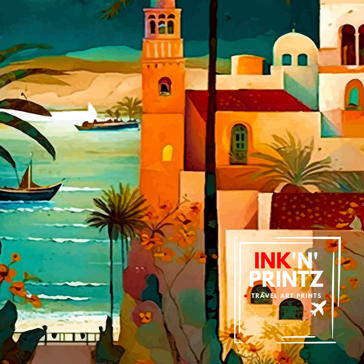 Larnaca Cyprus Travel Print Larnaca Wall Decor Larnaca Home Living Decor Larnaca Illustration Travel Poster Gift For Larnaca Cyprus Home