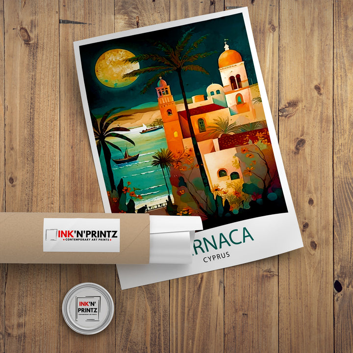 Larnaca Cyprus Travel Print Larnaca Wall Decor Larnaca Home Living Decor Larnaca Illustration Travel Poster Gift For Larnaca Cyprus Home
