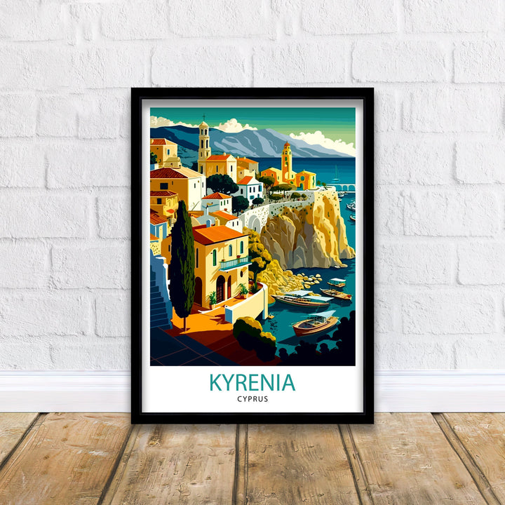 Kyrenia Cyprus Travel Print Kyrenia Wall Art Cyprus Illustration Travel Poster Gift For Kyrenia Cyprus Home Decor