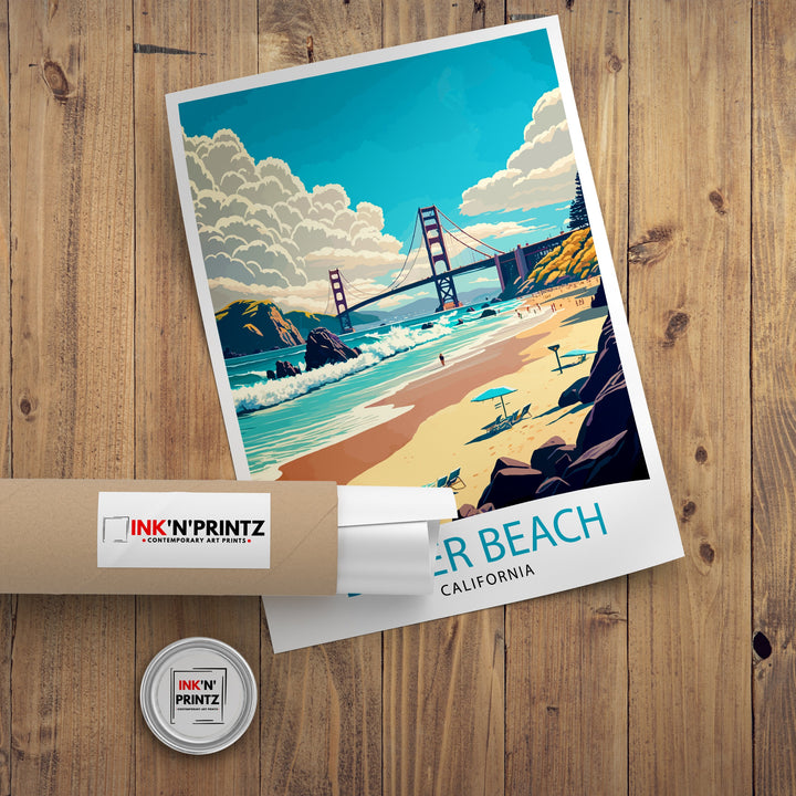 Baker Beach California Travel Poster