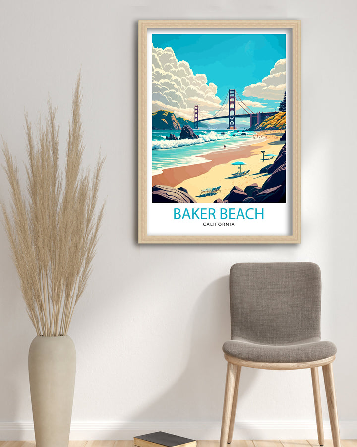 Baker Beach California Travel Poster