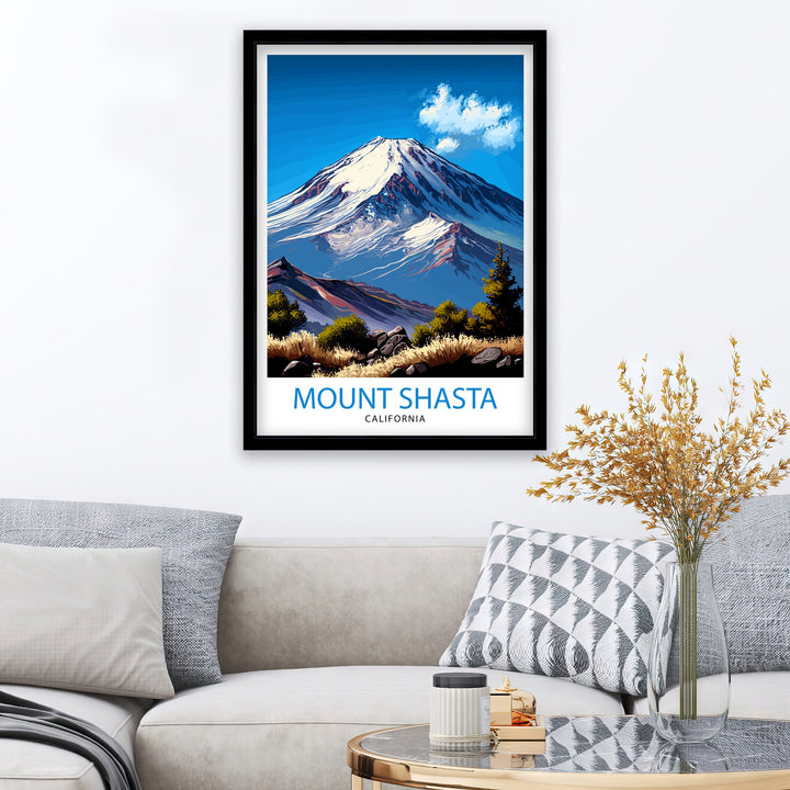 Mount Shasta California Travel Poster