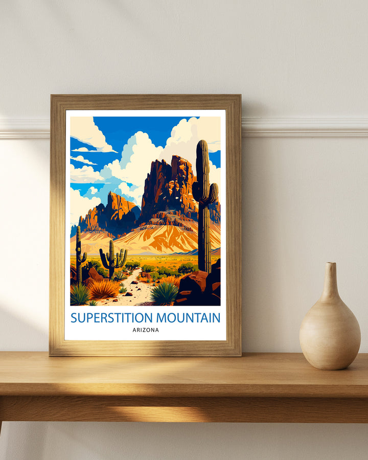 Superstition Mountains Arizona Travel Print| Arizona Wall Decor Superstition Mountains Poster Arizona Travel Prints Superstition