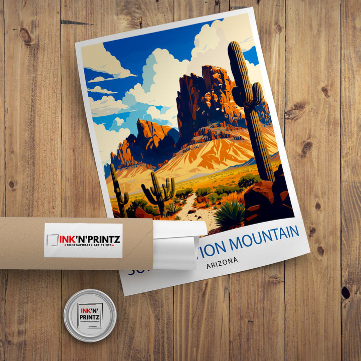 Superstition Mountains Arizona Travel Print| Arizona Wall Decor Superstition Mountains Poster Arizona Travel Prints Superstition