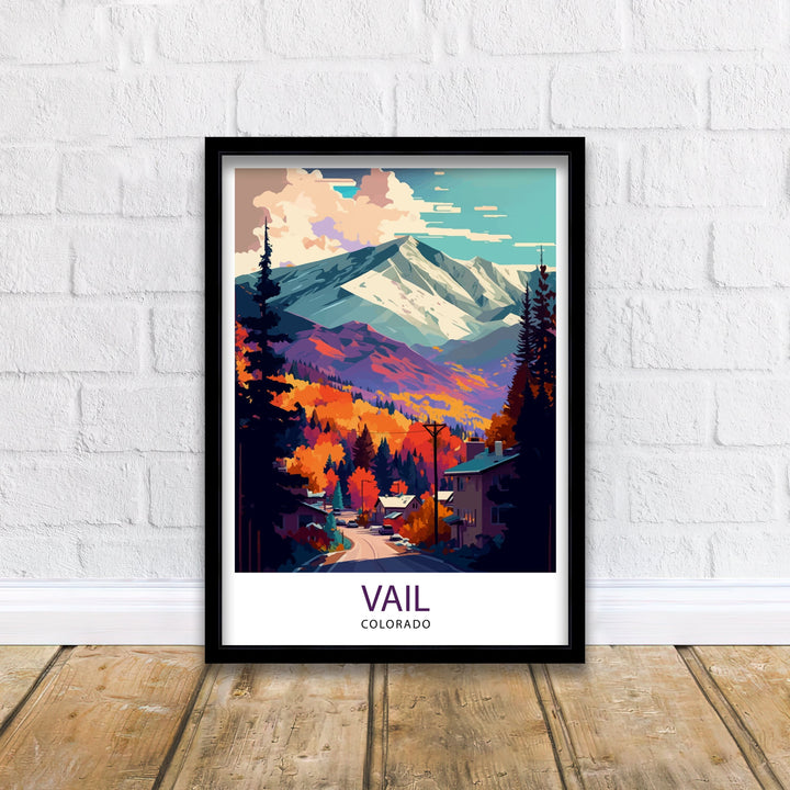 Vail Colorado Travel Poster Vail Wall Art Vail Mountain Print| Colorado Travel Decor Vail Ski Resort Poster Vail Colorado Art Vail Landscape