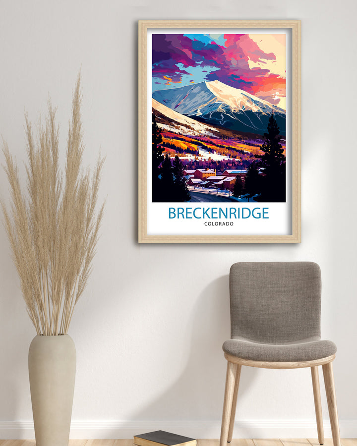 Breckenridge Colorado Travel Poster Breckenridge Wall Art Breckenridge Mountain Decor Colorado Travel Poster