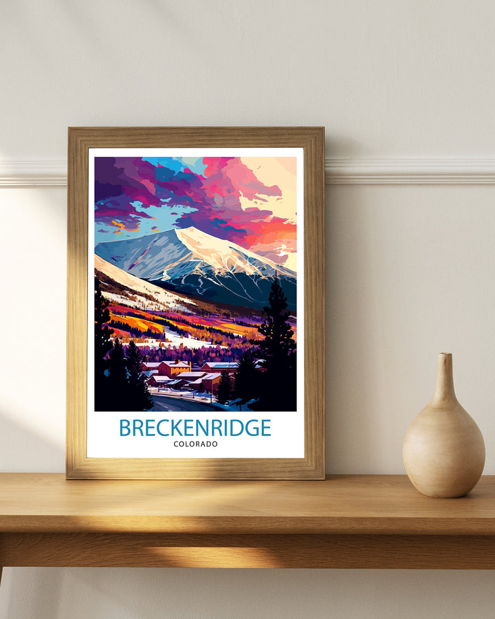 Breckenridge Colorado Travel Poster Breckenridge Wall Art Breckenridge Mountain Decor Colorado Travel Poster