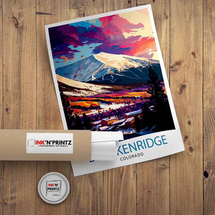 Breckenridge Colorado Travel Poster Breckenridge Wall Art Breckenridge Mountain Decor Colorado Travel Poster