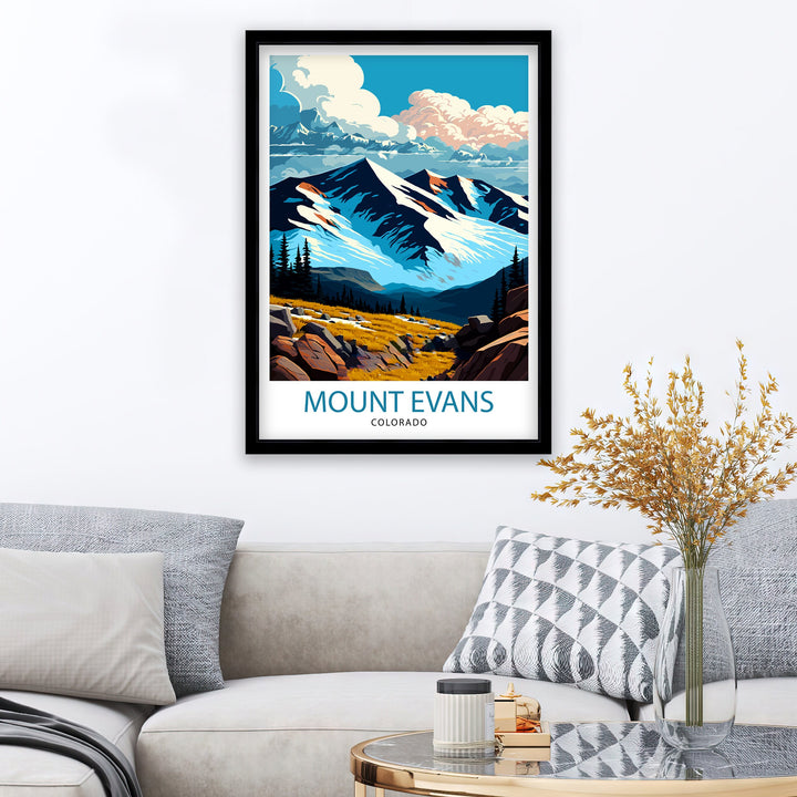 Mount Evans Colorado Travel Poster Mountain