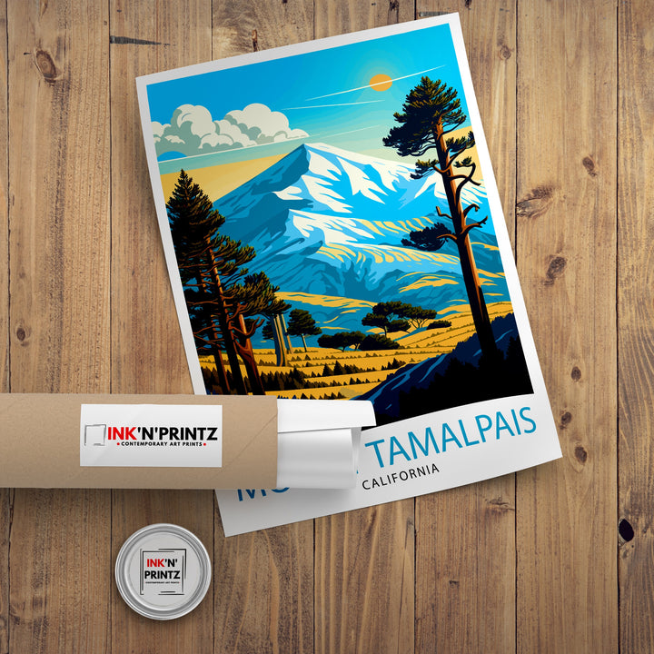 Mount Tamalpais Travel Print| California Wall Art Mount Tamalpais Poster Mountain Landscape Travel Poster California Decor, Nature Print