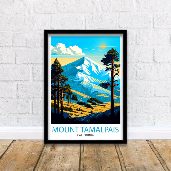 Mount Tamalpais Travel Print| California Wall Art Mount Tamalpais Poster Mountain Landscape Travel Poster California Decor, Nature Print