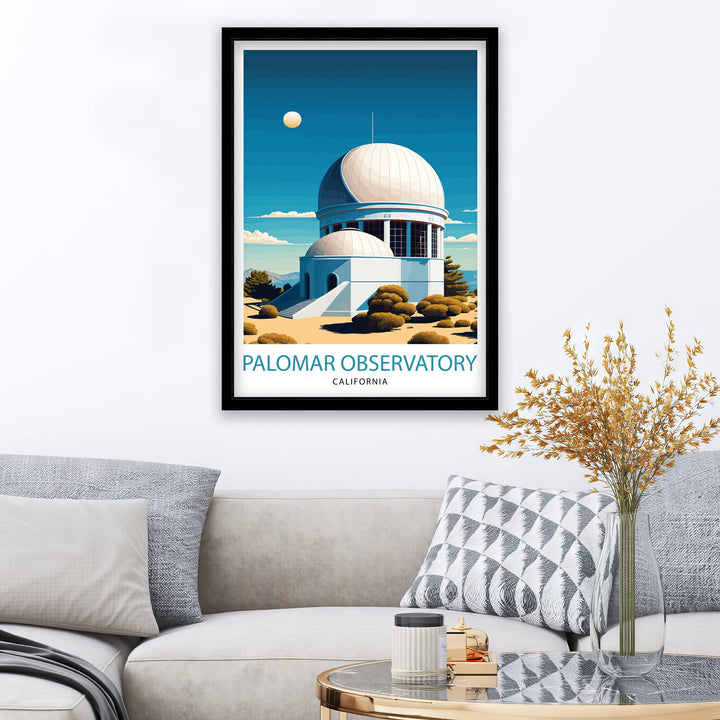 Palomar Observatory Travel Print| Palomar Observatory Wall Art Palomar Observatory Poster Palomar Mountain California Illustration Palomar