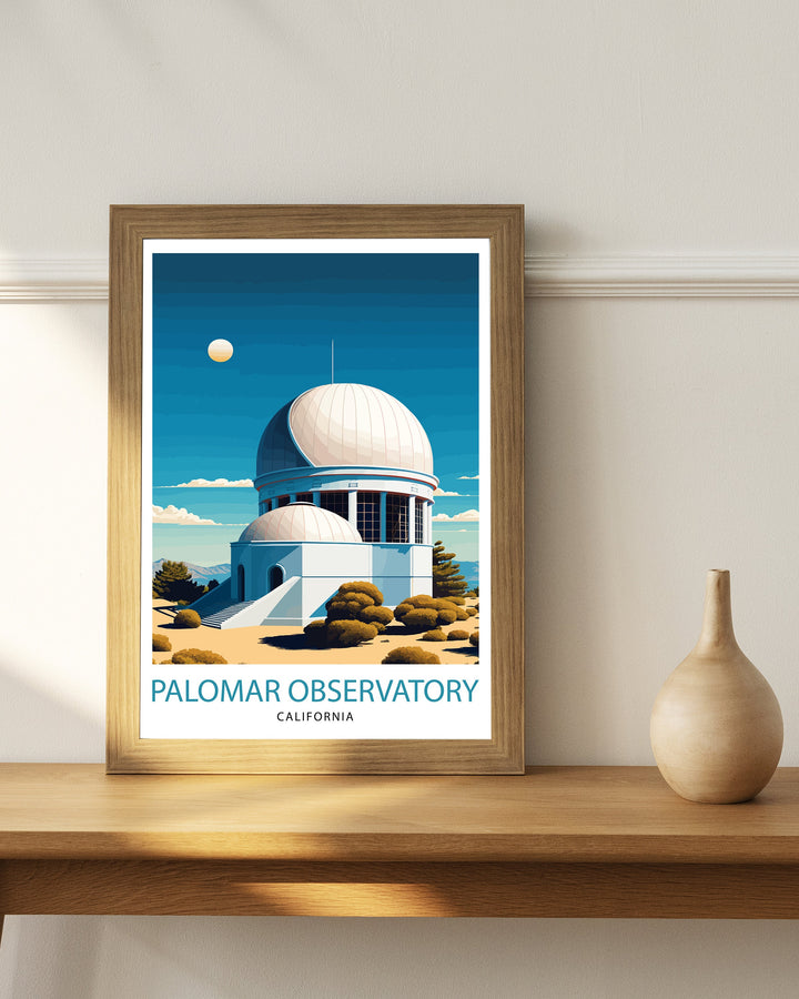 Palomar Observatory Travel Print| Palomar Observatory Wall Art Palomar Observatory Poster Palomar Mountain California Illustration Palomar