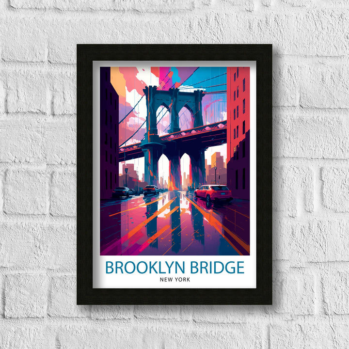 Brooklyn Bridge New York Travel Poster - Brooklyn Bridge