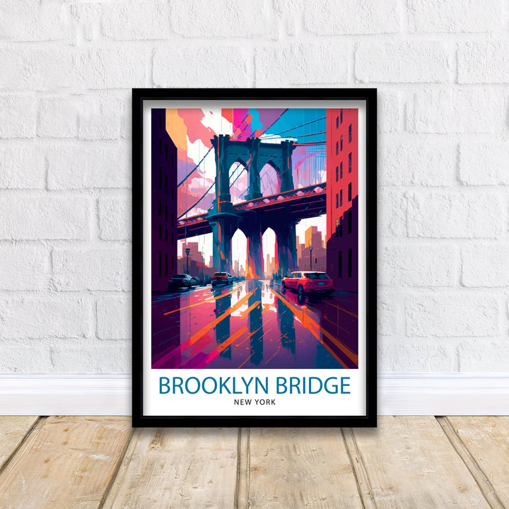 Brooklyn Bridge New York Travel Poster - Brooklyn Bridge