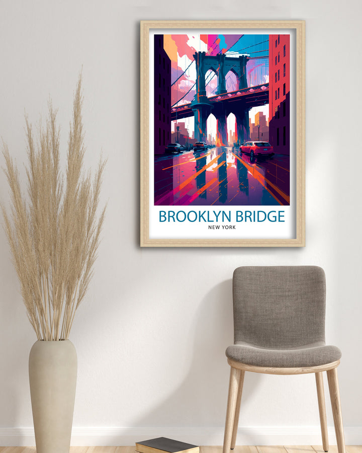 Brooklyn Bridge New York Travel Poster - Brooklyn Bridge