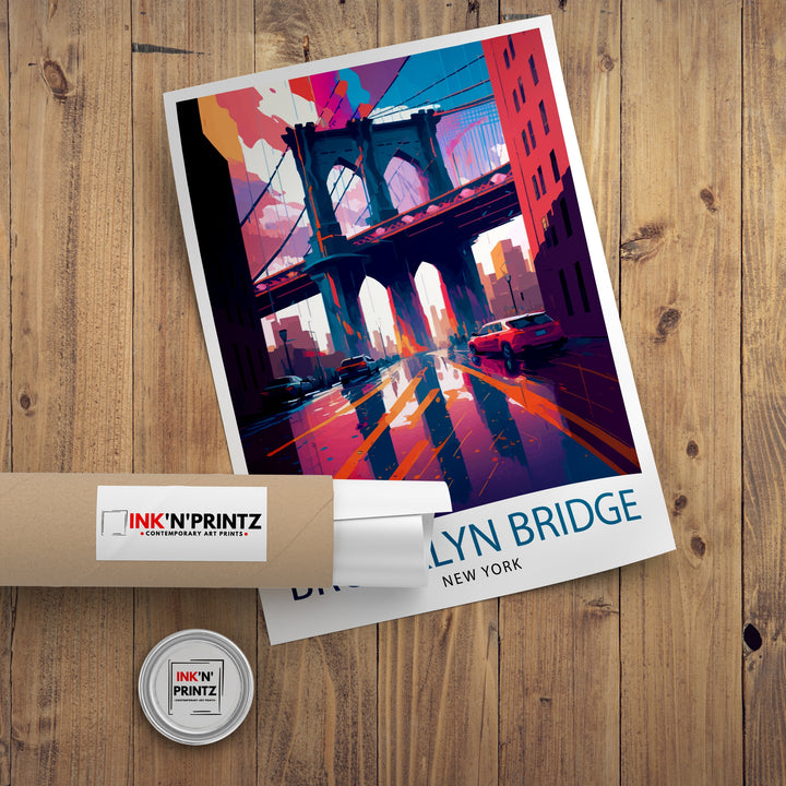 Brooklyn Bridge New York Travel Poster - Brooklyn Bridge