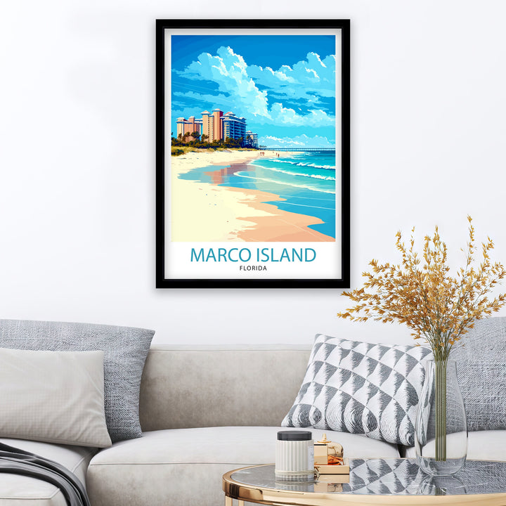 Marco Island Florida Travel Print| Marco Island Wall Art Marco Island Poster Florida Travel Print Beach Decor, Florida Wall Art, Travel Gift