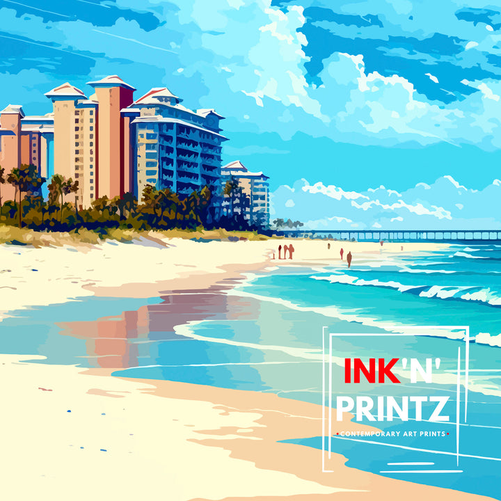 Marco Island Florida Travel Print| Marco Island Wall Art Marco Island Poster Florida Travel Print Beach Decor, Florida Wall Art, Travel Gift