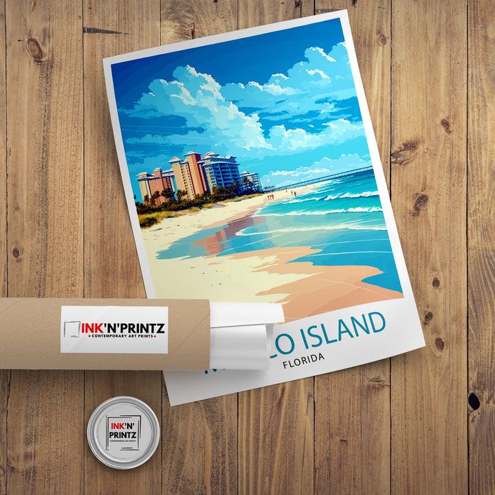 Marco Island Florida Travel Print| Marco Island Wall Art Marco Island Poster Florida Travel Print Beach Decor, Florida Wall Art, Travel Gift