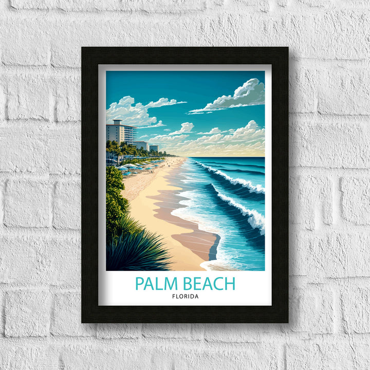 Palm Beach Florida Travel Print Palm Beach Wall Decor Palm Beach Home Living Decor Palm Beach Illustration Travel Poster Gift For Palm Beach