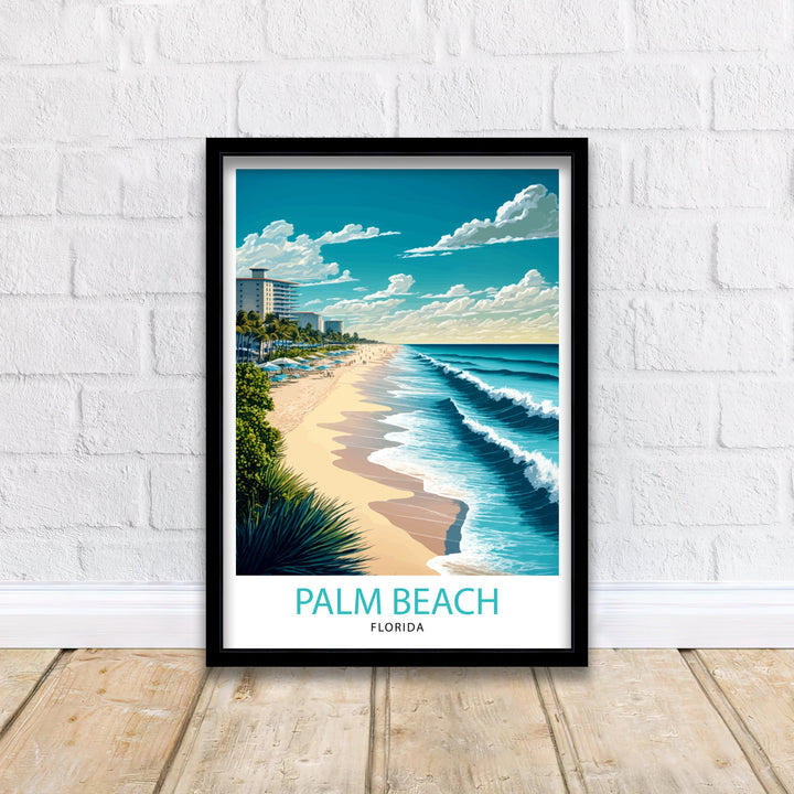 Palm Beach Florida Travel Print Palm Beach Wall Decor Palm Beach Home Living Decor Palm Beach Illustration Travel Poster Gift For Palm Beach