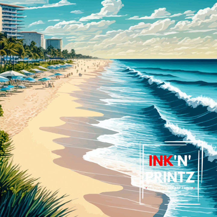 Palm Beach Florida Travel Print Palm Beach Wall Decor Palm Beach Home Living Decor Palm Beach Illustration Travel Poster Gift For Palm Beach