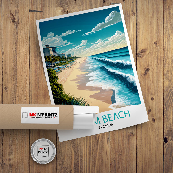 Palm Beach Florida Travel Print Palm Beach Wall Decor Palm Beach Home Living Decor Palm Beach Illustration Travel Poster Gift For Palm Beach