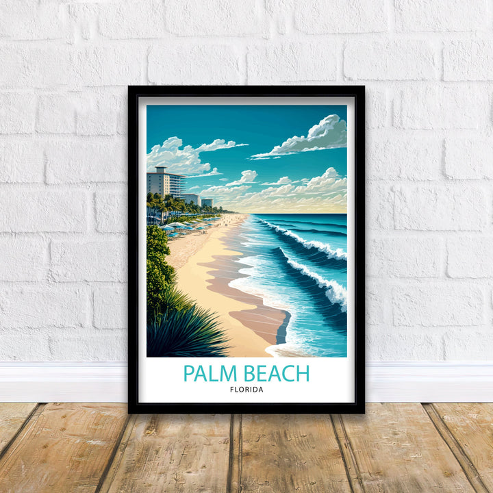 Palm Beach Florida Travel Print Palm Beach Wall Decor Palm Beach Home Living Decor Palm Beach Illustration Travel Poster Gift For Palm Beach