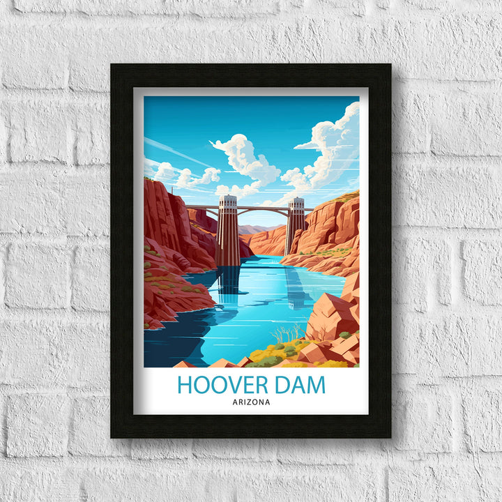 Hoover Dam Arizona Travel Print| Hoover Dam Wall Art Arizona Travel Poster Travel Print Gift Arizona Wall Decor Hoover Dam Art Print