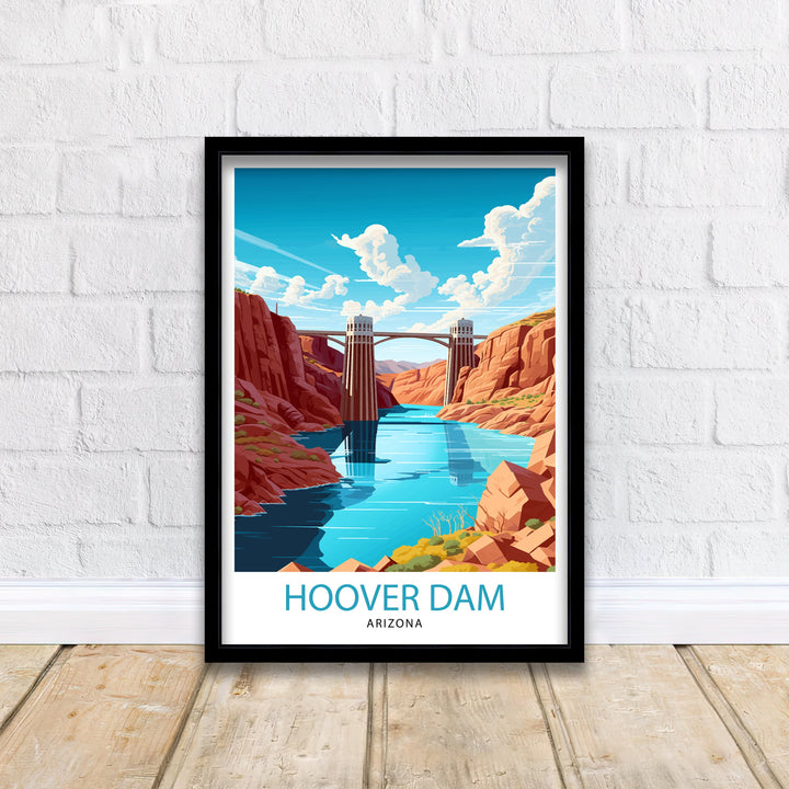 Hoover Dam Arizona Travel Print| Hoover Dam Wall Art Arizona Travel Poster Travel Print Gift Arizona Wall Decor Hoover Dam Art Print