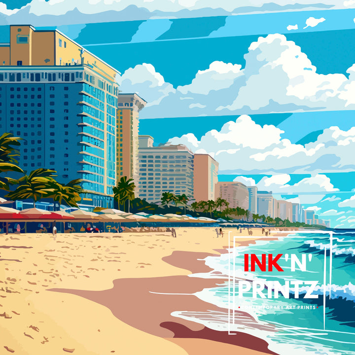 Fort Lauderdale Travel Print Fort Lauderdale Wall Decor Florida Beach Art Fort Lauderdale Travel Poster Fort Lauderdale Gift Fort Lauderdale