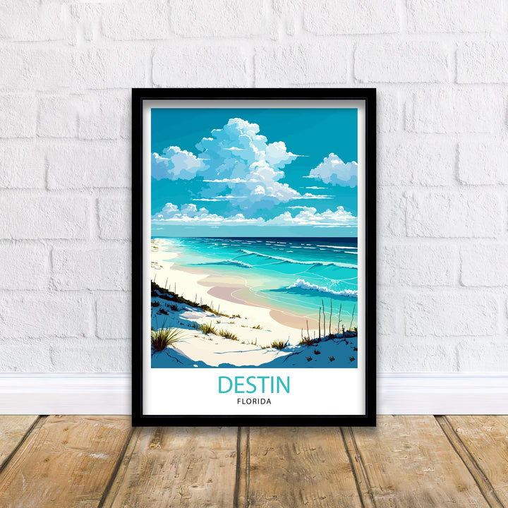 Destin Beach Florida Travel Print|, Beach Wall Art, Florida Travel Poster, Coastal Decor, Beach House Decor, Vacation Print, Travel Gift