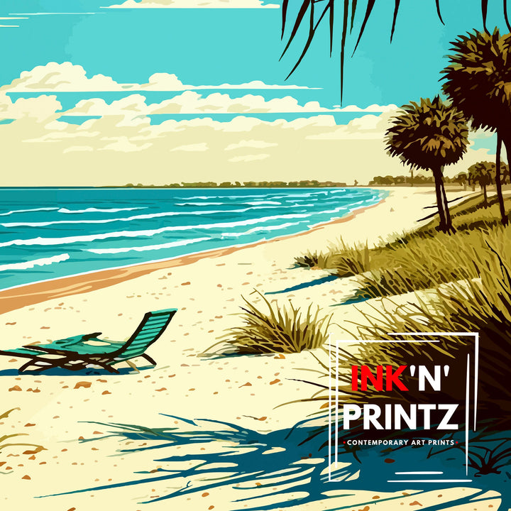 Tampa Bay Florida Travel Print Tampa Bay Wall Art Florida Poster, Tampa Bay Illustration Travel Poster Gift For Tampa Bay Florida Home Decor