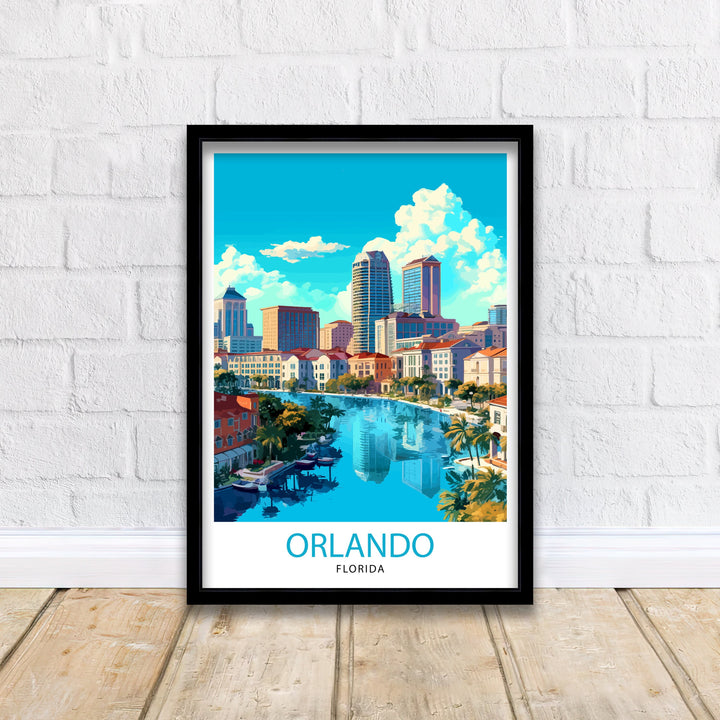 Orlando Florida Travel Print Orlando Wall Decor Orlando Home Living Decor Orlando Illustration Travel Poster Gift For Orlando - Florida Home