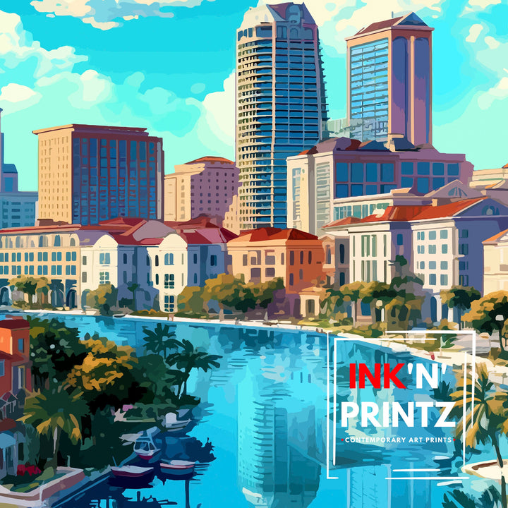 Orlando Florida Travel Print Orlando Wall Decor Orlando Home Living Decor Orlando Illustration Travel Poster Gift For Orlando - Florida Home