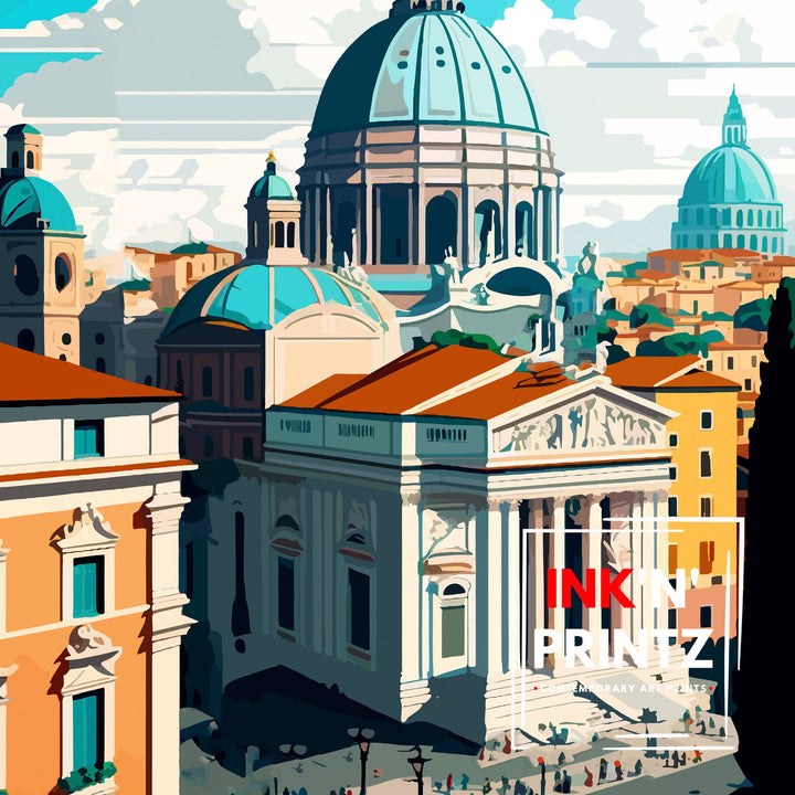 Rome Italy Travel Print Rome Wall Art Italy Travel Poster Rome Home Decor Italy Illustration Travel Gift for Rome Italy Wall Art