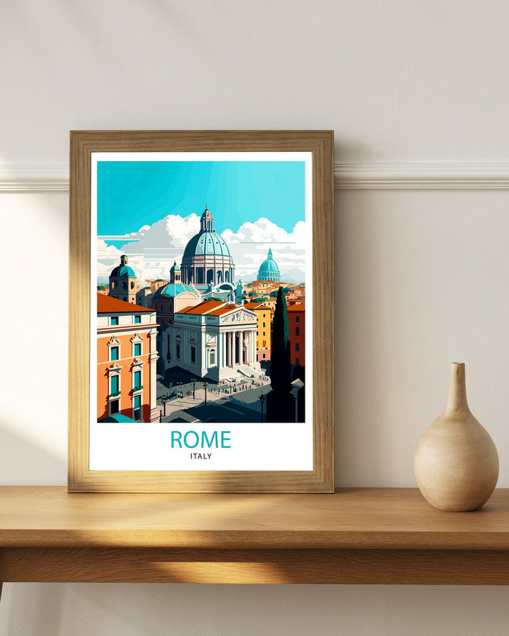 Rome Italy Travel Print Rome Wall Art Italy Travel Poster Rome Home Decor Italy Illustration Travel Gift for Rome Italy Wall Art