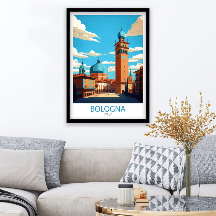 Bologna Italy Travel Print Bologna Wall Decor Bologna Home Living Decor Italy Illustration Travel Poster Gift For Bologna Italy Home Decor